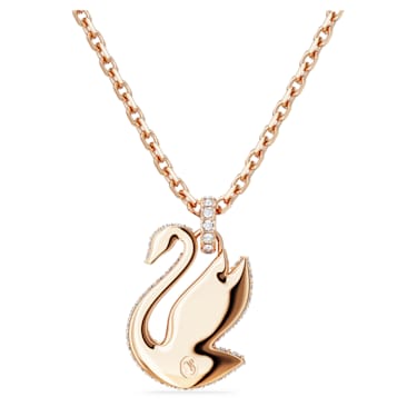 Swarovski Iconic Swan 链坠, 天鹅, 小码, 粉红色, 镀玫瑰金色调 - Swarovski, 5647552