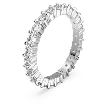 Constella 戒指, 套装 (2)，圆形切割, 白色, 镀铑 - Swarovski, 5647662