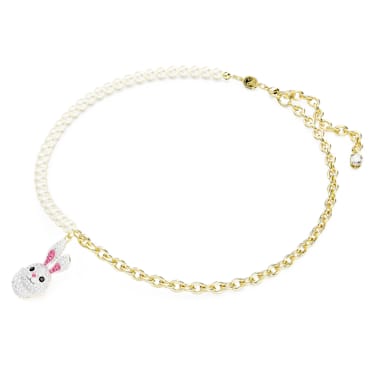 Zodiac Rabbit 项链, 兔子, 流光溢彩, 镀金色调 - Swarovski, 5647970