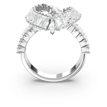 Matrix 个性戒指, 混合切割, 心形, 白色, 镀铑 - Swarovski, 5648291