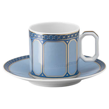 Signum 咖啡杯连茶碟, 瓷器, 蓝色 - Swarovski, 5648501