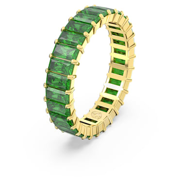 Matrix 戒指, 长方形切割, 绿色, 镀金色调 - Swarovski, 5648909