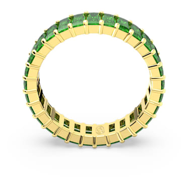 Matrix 戒指, 长方形切割, 绿色, 镀金色调 - Swarovski, 5648910