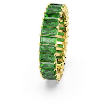 Matrix 戒指, 长方形切割, 绿色, 镀金色调 - Swarovski, 5648911