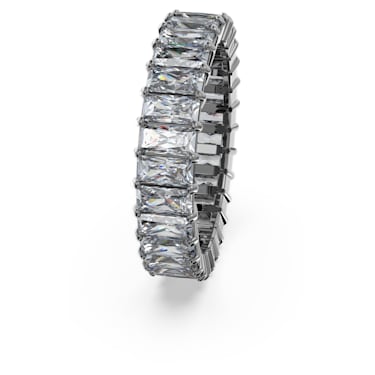 Matrix 戒指, 长方形切割, 灰色, 镀钌 - Swarovski, 5648914