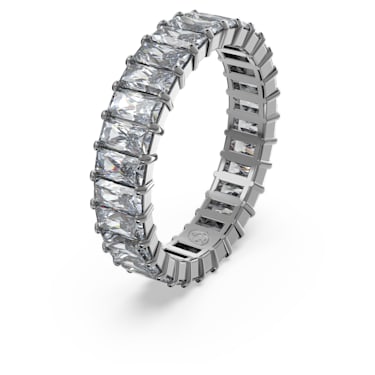Matrix 戒指, 长方形切割, 灰色, 镀钌 - Swarovski, 5648915