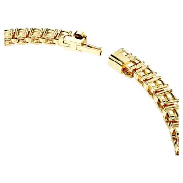 Matrix Tennis 手链, 圆形切割, 黄色, 镀金色调 - Swarovski, 5648935