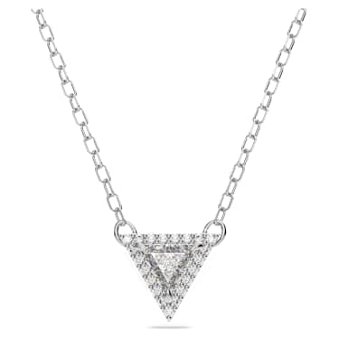 Ortyx 项链, 三角形切割, 白色, 镀铑 - Swarovski, 5649002