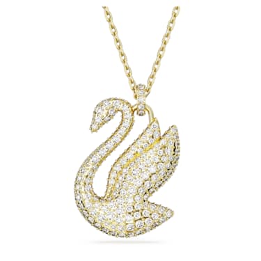 Swarovski Iconic Swan 链坠, 天鹅, 大码, 红色, 镀金色调 - Swarovski, 5649773