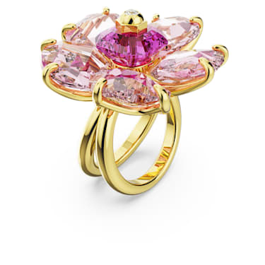Florere 个性戒指, 花朵, 粉红色, 镀金色调 - Swarovski, 5650564