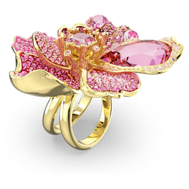 Florere 个性戒指, 密镶, 花朵, 粉红色, 镀金色调 - Swarovski, 5650565
