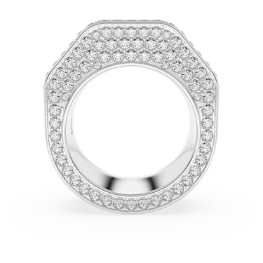 Dextera 戒指, 八边形、密镶, 白色, 镀铑 - Swarovski, 5651364