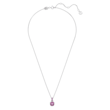 Birthstone 链坠, 方形切割, 二月, 紫色, 镀铑 - Swarovski, 5651708