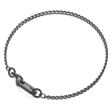 Dextera 项链, 密鑲, 混合連結, 黑色, 镀钌 - Swarovski, 5651760