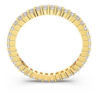 Vittore 戒指, 圆形切割, 白色, 金色调润饰 - Swarovski, 5655703