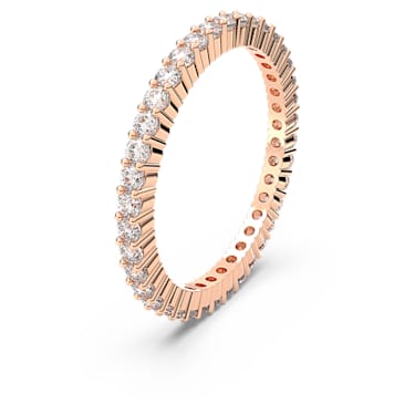 Vittore 戒指, 圆形切割, 白色, 玫瑰金色调润饰 - Swarovski, 5655706