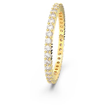 Vittore 戒指, 圆形切割, 白色, 金色调润饰 - Swarovski, 5656293