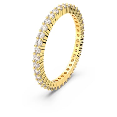 Vittore 戒指, 圆形切割, 白色, 金色调润饰 - Swarovski, 5656295