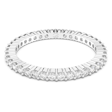Vittore 戒指, 圆形切割, 白色, 银色润饰 - Swarovski, 5656298