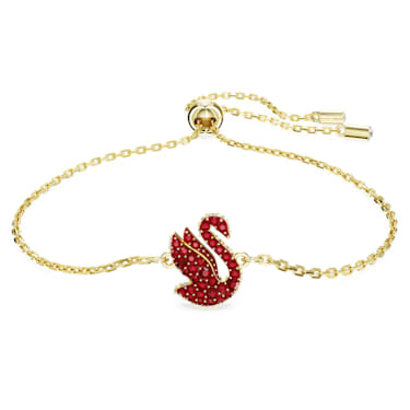Swarovski Iconic Swan 手链, 天鹅, 小码, 红色, 镀金色调 - Swarovski, 5656841