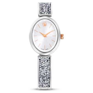 Crystal Rock Oval 腕表, 瑞士制造, 仿水晶手链, 白色, 不锈钢 - Swarovski, 5656878