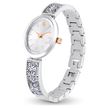 Crystal Rock Oval 腕表, 瑞士制造, 仿水晶手链, 白色, 不锈钢 - Swarovski, 5656878