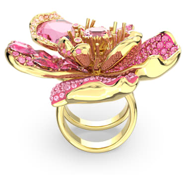Florere 个性戒指, 密镶, 花朵, 粉红色, 镀金色调 - Swarovski, 5657282