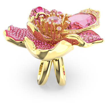 Florere 个性戒指, 密镶, 花朵, 粉红色, 镀金色调 - Swarovski, 5657283