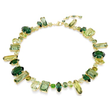 Gema 项链, 混合切割, 绿色, 镀金色调 - Swarovski, 5657388