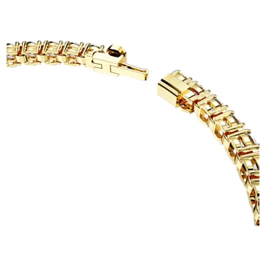 Matrix Tennis 手链, 圆形切割, 白色, 镀金色调 - Swarovski, 5657662