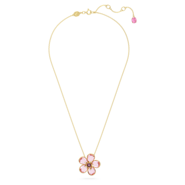Florere 链坠, 花朵, 小码, 粉红色, 镀金色调 - Swarovski, 5657875