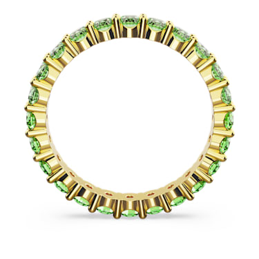 Matrix 戒指, 圆形切割, 绿色, 镀金色调 - Swarovski, 5658661