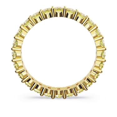 Matrix 戒指, 圆形切割, 黄色, 镀金色调 - Swarovski, 5658663