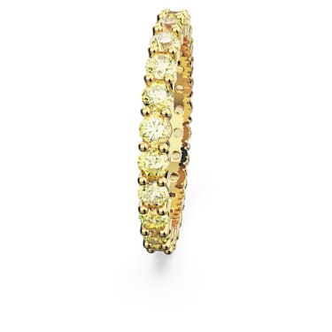 Matrix 戒指, 圆形切割, 黄色, 镀金色调 - Swarovski, 5658664
