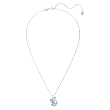 Swarovski Iconic Swan 链坠, 天鹅, 小码, 蓝色, 镀铑 - Swarovski, 5660594