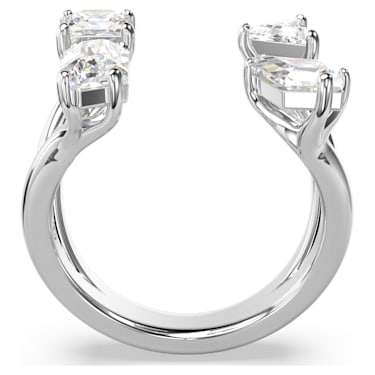 Mesmera 开口戒指, 混合切割, 白色, 银色润饰 - Swarovski, 5661702