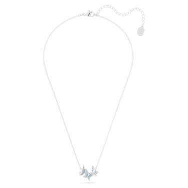 Lilia 项链, 蝴蝶, 蓝色, 镀铑 - Swarovski, 5662181