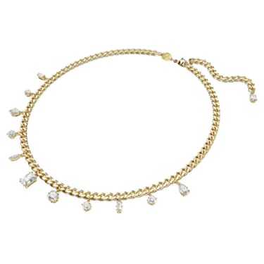 Dextera 项链, 混合切割, 白色, 镀金色调 - Swarovski, 5663338