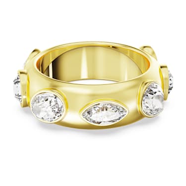Dextera 戒指, 混合切割, 白色, 镀金色调 - Swarovski, 5665483