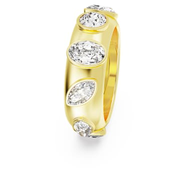 Dextera 戒指, 混合切割, 白色, 镀金色调 - Swarovski, 5665485