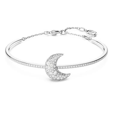 Luna 手镯, 月亮, 白色, 镀铑 - Swarovski, 5666175
