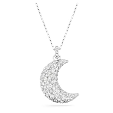 Luna 链坠, 月亮, 白色, 镀铑 - Swarovski, 5666181