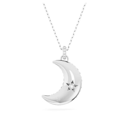 Luna 链坠, 月亮, 白色, 镀铑 - Swarovski, 5666181