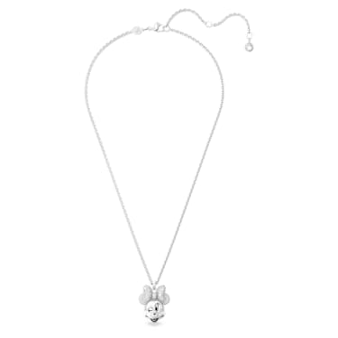 Disney Minnie Mouse 链坠, 头形, 白色, 镀铑 - Swarovski, 5667612