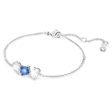 Mesmera 手链, 混合切割, 蓝色, 镀铑 - Swarovski, 5668359