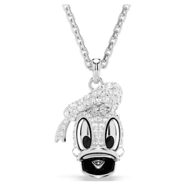 Disney Donald Duck 链坠, 头形, 白色, 镀铑 - Swarovski, 5668775