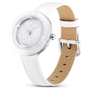 Crystalline Lustre 腕表, 瑞士制造, 真皮表带, 白色, 不锈钢 - Swarovski, 5668887