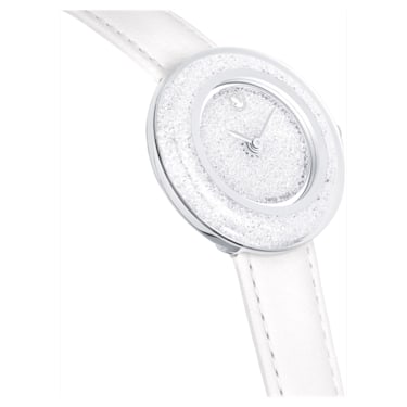 Crystalline Lustre 腕表, 瑞士制造, 真皮表带, 白色, 不锈钢 - Swarovski, 5668887