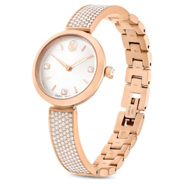 Illumina 腕表, 瑞士制造, 金属手链, 玫瑰金色调, 玫瑰金色调润饰 - Swarovski, 5671202