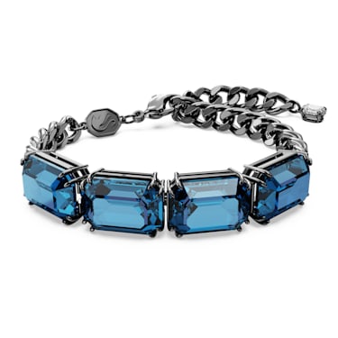 Millenia 手链, 八角形切割, 蓝色, 镀钌 - Swarovski, 5671250